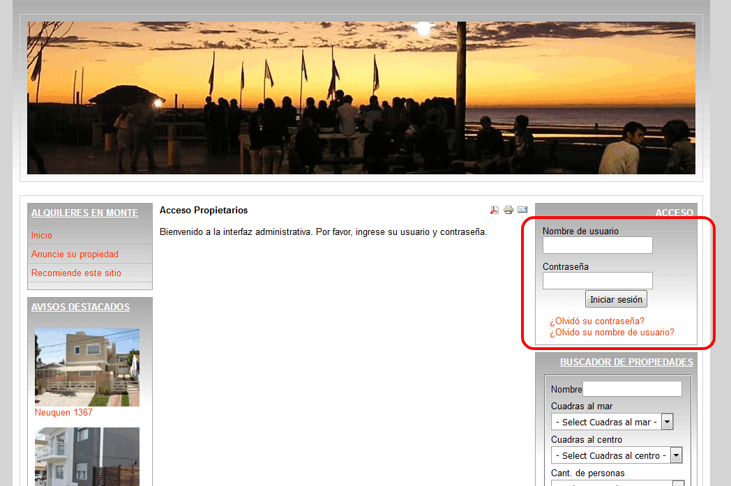 Formulario acceso